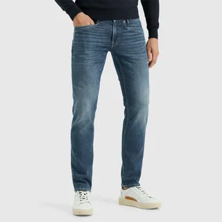 5-Pocket-Jeans PME LEGEND "SKYRAK PTR720", Herren, Gr. 38, Länge 32, blau (mid blau), Denim/Jeans, Obermaterial: 80% Baumwolle, 15% Lyocell, 3% Elasthan, 2% sonstige Fasern, unifarben, straight fit normal, Jeans 5-Pocket-Jeans, mit Stretch-Anteil