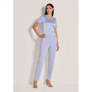 Bügelfaltenhose MADELEINE "Hose Jerseyhose mit Bügelfalten", Damen, Gr. 18, N + K Gr, lila (hellamethyst), Obermaterial: 67% Viskose CV. 27% Polyamid PA. 6% Elasthan EL., Modern, normal, Hosen Bügelfaltenhose