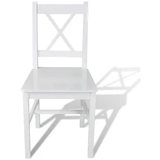 vidaXL Esszimmerstühle 4 Stk. Weiß Kiefernholz