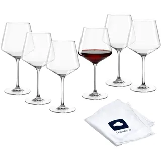 LEONARDO HOME Burgunderglas PUCCINI (6er Set) inkl. Poliertuch • Spülmaschinenfeste Wein-Gläser (730 ml) • Stoßfest & Alltagstauglich • 040981