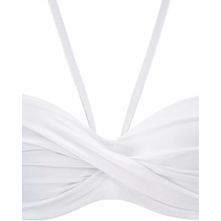 Bügel-Bandeau-Bikini LASCANA, Damen, Gr. 38, Cup A, weiß, Polyamid, glänzend, unifarben, Bikini-Sets Bügel-Bandeau-Bikini, mit verschiedenen Trägervarianten