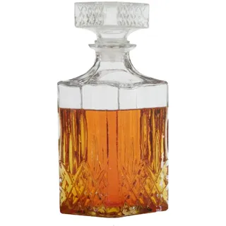 Elegante Whiskey Karaffe aus Glas mit Verschluss 900ml Whiskeykaraffe Whisky Dekanter Flasche Glaskaraffe Cognac Scotch Brandy Sherry Glasverschluss für Genießer