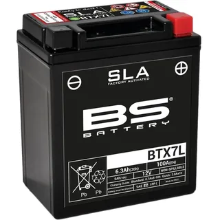 BS Battery 300673 BTX7L AGM SLA Motorrad Batterie, Schwarz