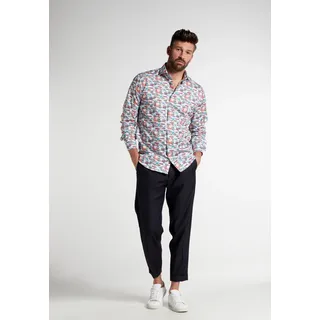 Langarmhemd ETERNA "MODERN FIT", Herren, Gr. 40, Normalgrößen, blau, Satin, 100% Baumwolle, tailliert, Manschette, Hemden Langarmhemd, EASY IRON (bügelleicht)