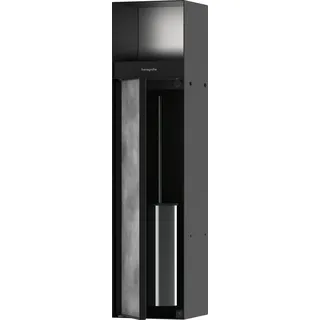 hansgrohe XtraStoris Rock Toilettenbürstenhalter mit Toilettenpapierhalter, Einbau, befliesbare Tür, 145x140x595mm, 56062670, Farbe: Mattschwarz
