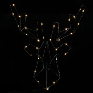 CASARIA® LED Rentier Beleuchtet Innen & Außen Batterie Hängend Timer Hirsch Weihnachten Fensterdeko Deko Weihnachtsbeleuchtung Weihnachtsdeko Fenster - Schwarz
