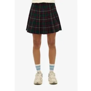Superdry für Damen. W7210169A Grüner karierter Plissee-Minirock (S), Lässig, Polyester