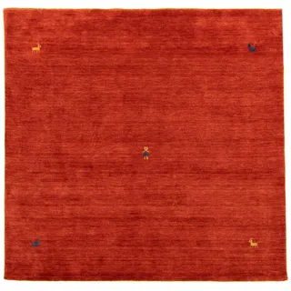 Morgenland »GABBEH Sahara rechteckig, 18 mm Höhe, reine Schurwolle, Uni Tiermotiv, Wohnzimmer rot - 200x200 cm