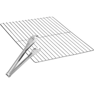 VICASKY Grillrost Edelstahl Grillgitter Grillzange Edelstahlgitter FüR Gasgrill Grillrostzange Aus Grill Grate Grates 30x45cm Mit 12-Zoll Robustes Outdoor-Kochen Und Grillpartys