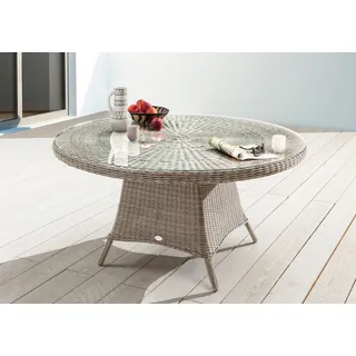 Destiny Gartentisch »LUNA« Ø120x75 cm, 1 Stk. tlg. (Ø120x75 cm), Aluminium, Polyrattan, weiß