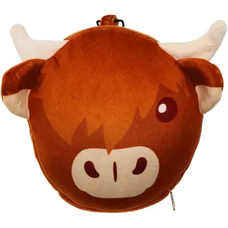 Puckator Relaxeazzz Plüsch Highland Coo Kuh Reisekissen & Schlafmaske