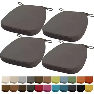 Orumrud 40x38x33CM(3CM Dicke) Stuhlkissen, Gartenstuhl Sitzkissen, Esszimmerstuhl Sitzkissen, waschbar, mit Reißverschluss, Riemen, rutschfestes Sitzkissen für Gartenstuhl (Dunkel Grau 4 Stück)