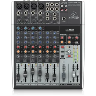 Behringer XENYX 1204USB Premium 12-Input 2/2-Bus Mixer mit XENYX Mic Preamps und Compressors, British EQ und USB/Audio Interface