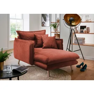 Home Affaire Loveseat Lazio Polyester 111 x 101 x 167 cm orange mit 2 Zierkissen