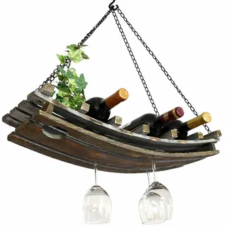 DanDiBo Weinregal Deckenregal aus Holz 65cm , Braun , 65x8x24 cm , Weinregale