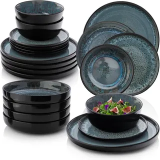 Sänger Tafelservice Manila - 24 teilig aus Steingut , 24-teilig , Rund , 26.5x2x26.5 cm , kratzfest , Geschirr, Geschirrsets, Tafelservice