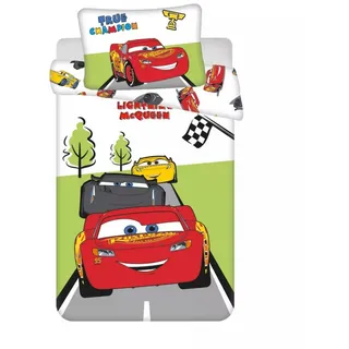 Jerry Fabrics Bettwäsche Cars Champion Baby 100x135, 40x60 cm