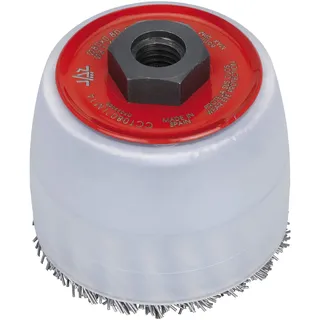 Cepillo de control alambre trenzado, diam. 80, rosca M14, acero gris 0,8mm