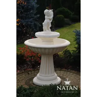 Zierbrunnen Springbrunnen 140cm Skulptur Brunnen Deko Garten Fontaine Teich Neu - Weiß