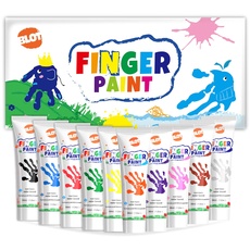 BLOT Fingermalfarben 10 x 36ml Fingerfarben für Kinder Ungiftig Fingermalerei LernspielzeugFingerfarbe Ungiftig und Abwaschbar