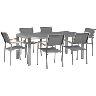 Beliani Grosseto Set 6-tlg. Grau/Silber