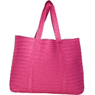 PIECES Damen Pcloma Straw Shopper Tasche, Shocking Pink, Einheitsgröße EU