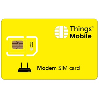 SIM-Karte für Modem - Things Mobile - Weltweite Abdeckung, Netz-Multi-Betreiber GSM/2G/3G/4G LTE, ohne Festkosten, ohne Fälligkeit mit wettbewerbsfähigen Tarifen. 10 € Guthaben inklusive