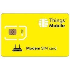 Daten-SIM-Karte für Modem - Things Mobile - mit weltweiter Netzabdeckung und Mehrfachanbieternetz GSM/2G/3G/4G. Ohne Fixkosten und ohne Verfallsdatum. 10 € Guthaben inklusive