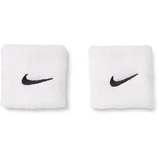 Nike Swoosh Classic Wristbands 2er Pack Schweißbänder Tennis Fitness Running Handgelenkbänder Sport, White/Black, One Size