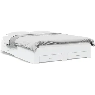 vidaXL Bettgestell mit Schubladen Weiß 160x200 cm Holzwerkstoff - Weiß