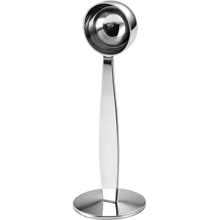 Kaffeelöffel Portionierer, Edelstahl Kaffeeschaufel Mit Stamper, 2-in-1-Kaffeelöffel Und Tamper-Kaffeemesslöffel, Kaffeedosierlöffel, Kaffeelot, Edelstahl Poliert, Spülmaschinengeeignet