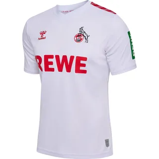 Hummel 1. FC Köln 2023/24 Home Fussball Jersey Trikot Heimtrikot Shirt S/S weiß/rot 221153-9402, Größe:XXXL - Weiß
