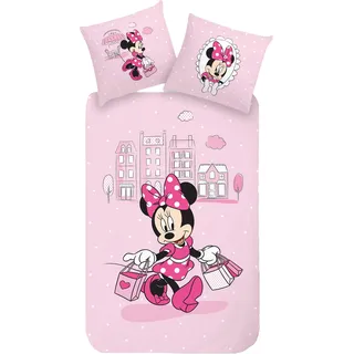 Minnie Mouse Shopping Bettwäsche Linon / Renforcé - Rosa