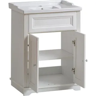Badmöbel Antik Stil Becken Landhaus Badezimmer 60cm Waschbecken Unterschrank