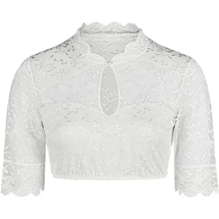 Dirndlbluse NINA VON C. "Dirndlbluse halbarm Annette", Damen, Gr. 48, weiß, Obermaterial: 86% Polyamid PA. 14% Elasthan EL., Blusen Dirndlbluse