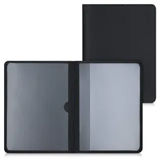 kwmobile Fahrzeugschein Hülle mit Kartenfächern - Kunstleder Tasche für italienische Auto Zulassungsbescheinigung Führerschein Schwarz