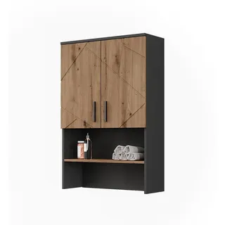 Vicco Aufbau für Waschmaschinenschrank Irma, 68 x 103.5 cm mit 2 Türen, Anthrazit/Artisan - Grau
