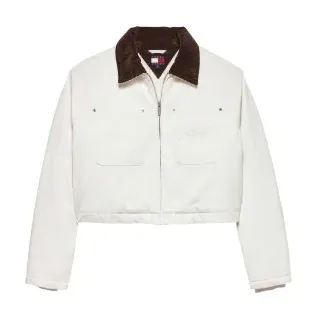 Tommy Jeans für Damen. DW0DW21665 Gesteppte Kurzjacke mit weißem Logo (L), Lässig, Baumwolle