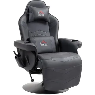 Homcom Relaxsessel Kunstleder 82,5 x 111,5 x 79,5 cm Schwarz elektrisch mit Massagefunktion