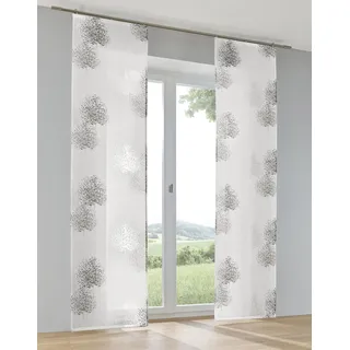 Kutti Bellinda Schiebegardine Klettband 60 x 225 cm Grau/Weiß 1 St