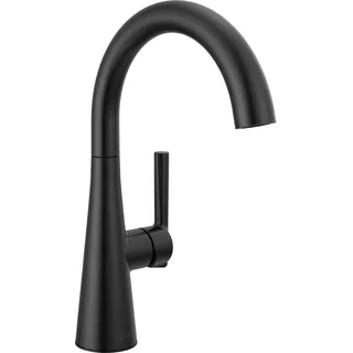 Delta Faucet Bar-Wasserhahn, schwarz, Bar-Waschbeckenarmatur, Einloch-Wasserhahn, Nassbar-Armaturen, Vorbereitungsspüle, Wasserhahn für Barspüle, Mattschwarz 14882LF-BL