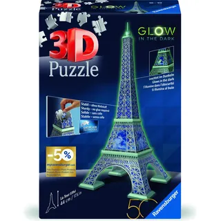 Ravensburger 3D Puzzlebau Glüh in der Dunkelheit Eiffelturm - 216 Teile)