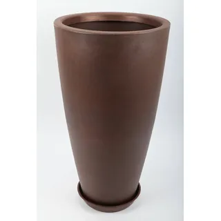 point-garden Blumentopf, Pflanzkübel, Pflanzgefäß mit Untersetzer, braun, 80cm