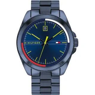 Tommy Hilfiger Analog Quarzuhr für Herren mit Blaues Edelstahlarmband - 1791689