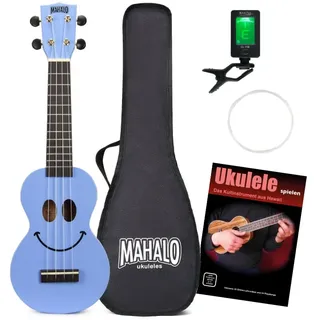 Mahalo U-Smile Serie Sopran-Ukulele hellblau Set