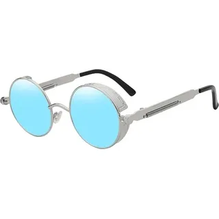 VeyRey Sonnenbrille Emphunnyial Steampunk Hellblau gläser Silber Universal - Silber