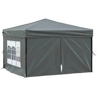 vidaXL Partyzelt Faltbar mit Seitenwänden Anthrazit 3x3 m - Grau