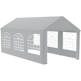YUENFONG 3x6m Faltpavillon Partyzelt Pavillon Gartenzelt wasserdichter Faltpavillon mit Fenster, für Camping, Partys und Versammlungen (Grau) - Grau
