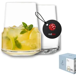 Zwiesel Glas Wassergläser Gr. M Level (2 Stk) | Weißwein Tumbler, Weingläser ohne Stiel für Iced Matcha und Shakes, spülmaschinenfeste Tritan-Kristallgläser, Made in Germany