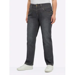 Bequeme Jeans SHEEGO, Damen, Gr. 44, Normalgrößen, anthrazit, grau, denim, 99% Baumwolle, 1% Elasthan, unifarben, lang, Jeans Bequeme Jeans